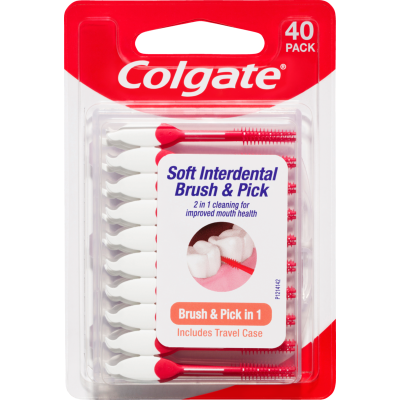 Colgate Soft Interdental Brush & Pick 40pk