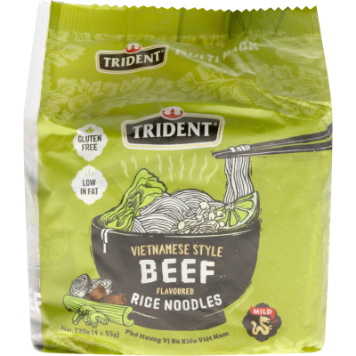 Trident Vietnamese Style Beef Flavoured Rice Noodles 4pk