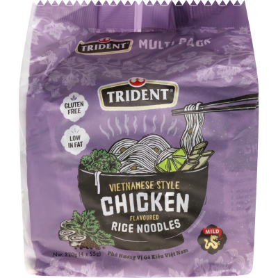 Trident Vietnamese Style Chicken Flavoured Rice Noodles 4 x 55g