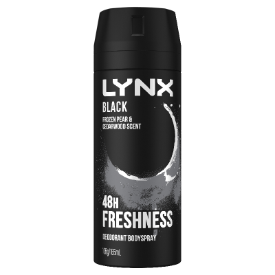 Lynx Black Frozen Pear & Cedarwood Scent 48hr Deodorant Bodyspray 165ml