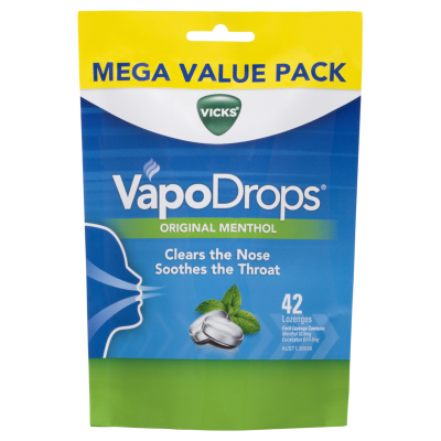 Vicks VapoDrops Original Menthol Lozenges 42pk