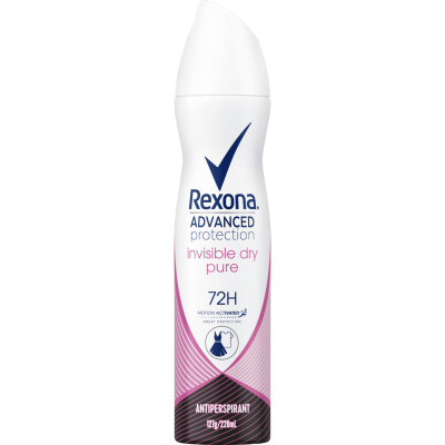 Rexona Advanced Protection Invisible Dry Pure 72Hr Antiperspirant 220ml