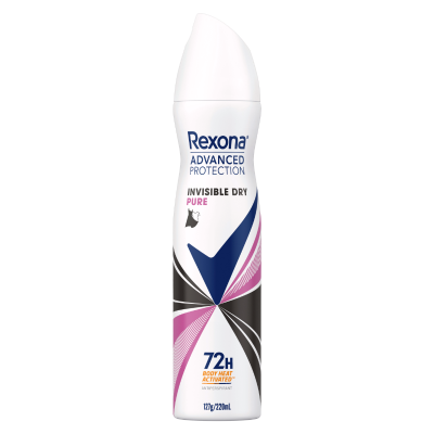 Rexona Advanced Protection Invisible Dry Pure 72Hr Antiperspirant Deodorant 220ml