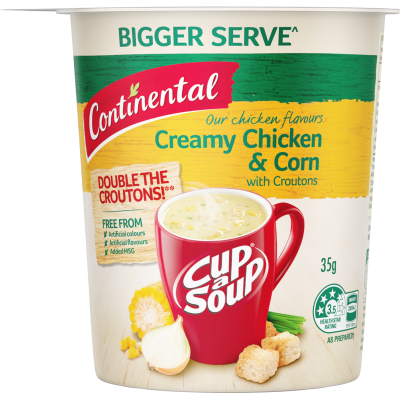 Continental Creamy Chicken & Corn With Croutons Cup A Soup 35g