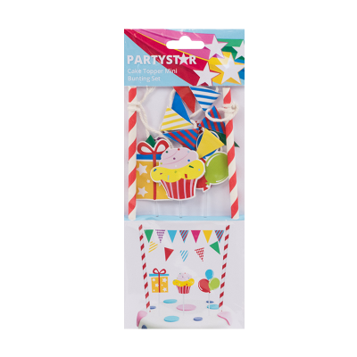 Korbond Partystar Cake Topper Mini Bunting Set ea