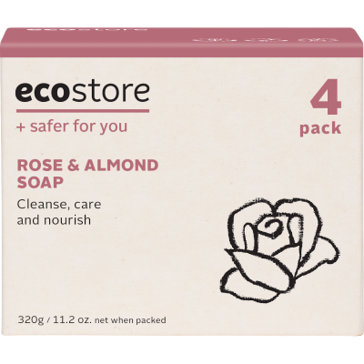 Ecostore Rose & Almond Oil Soap 4 x 80g