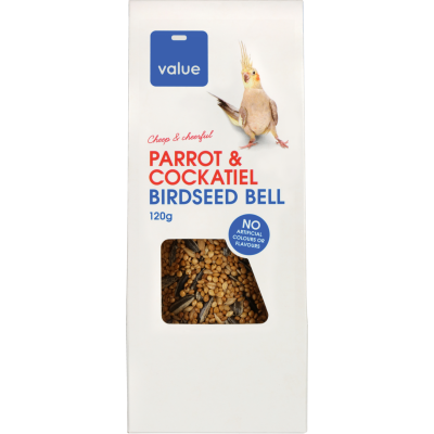 Value Parrot & Cockatiel Birdseed Bell 1pk