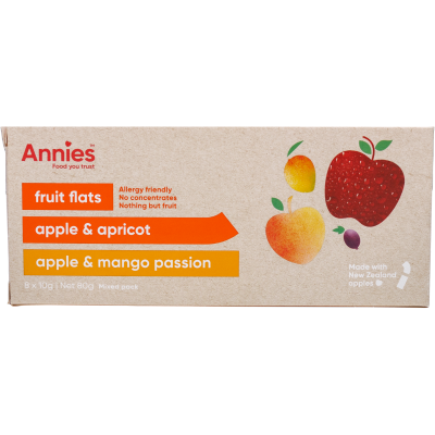 Annies Apple Apricot & Apple Mango Passion Fruit Flats 8pk