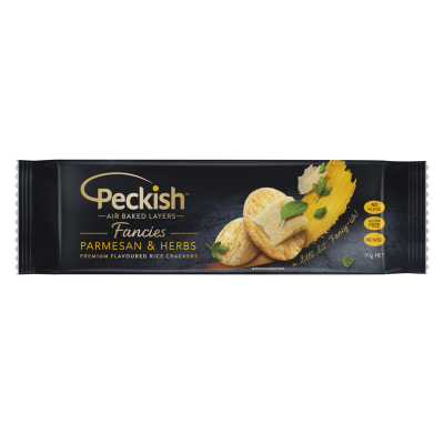 Peckish Fancies Parmesan & Herbs Premium Flavoured Rice Crackers 1pk