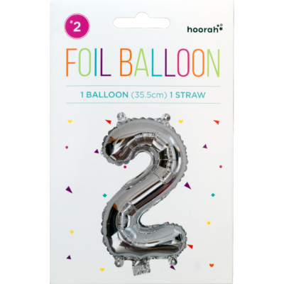 Hoorah Silver Foil Balloon No.2 1pk