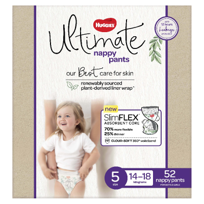 Huggies Ultimate Nappy Pants Boys & Girls Size 5 14-18kg 52pk