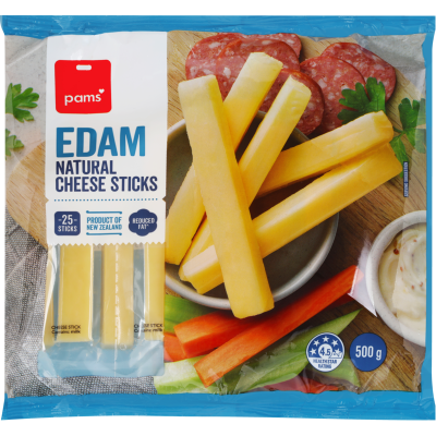 Pams Edam Natural Cheese Sticks 500g