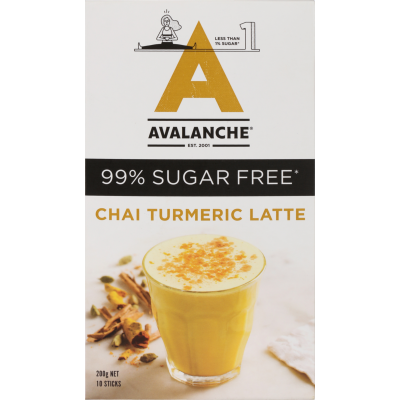 Avalanche Chai Turmeric Latte 99% Sugar Free Sticks 10 x 20g