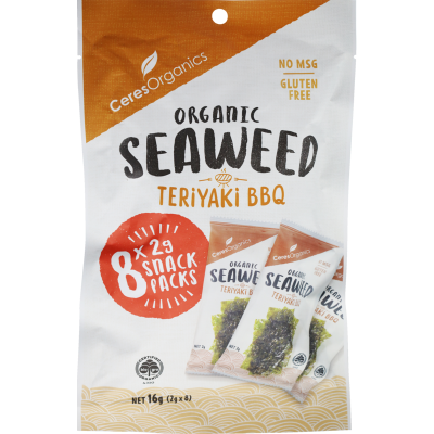 Ceres Organics Organic Teriyaki BBQ Seaweed Snack Pack 8 x 2g