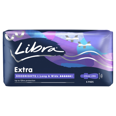 Libra Extra Long Wide Pads With Wings 6pk