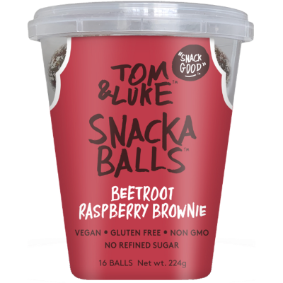 Tom & Luke Beetroot Raspberry Brownie Snackaballs 224g