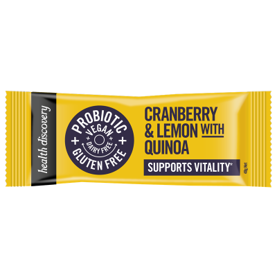 Health Discovery Cranberry & Lemon With Quinoa Vitality Bar 40g