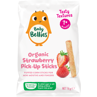 Little Bellies Organic Strawberry Pick-Up Sticks 7+ Months 16g