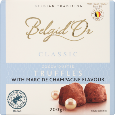 Belgdi'Or Cocoa Dusted Marc De Champagne Flavour Truffles 200g