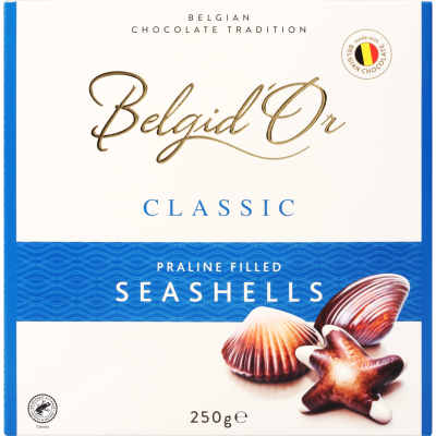 Belgdi'Or Classic Seashells With Hazelnut 250g