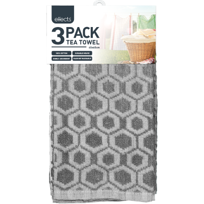 Effects Tea Towels 45x65cm 3pk