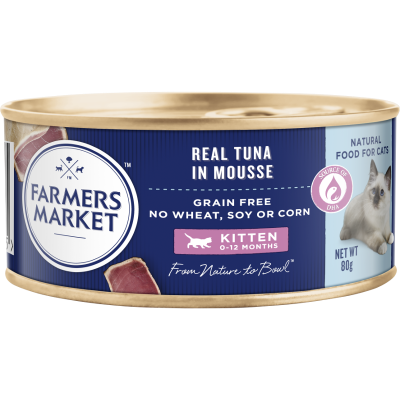 Farmers Market Real Tuna In Mousse Kitten Food 80g
