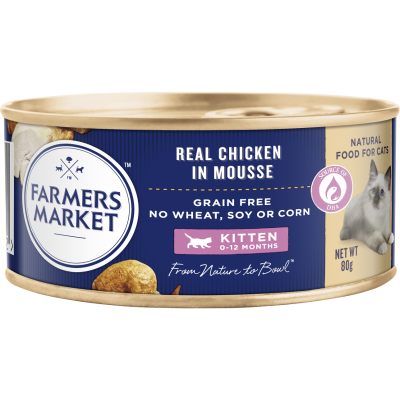 Farmers Market Real Chicken Mousse Kitten Food 80g