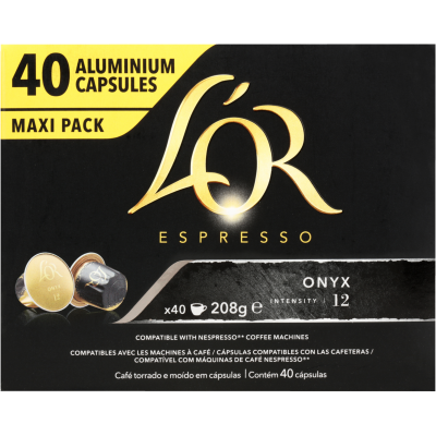 L'OR Espresso Onyx Intensity 12 Coffee Capsules 40pk