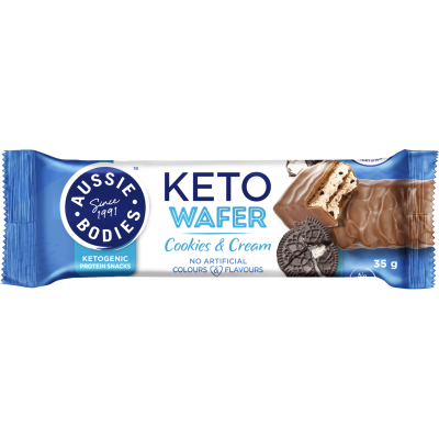 Aussie Bodies Cookies & Cream Keto Wafer Bar 35g