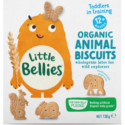 Little Bellies Organic Animal Biscuits 12+ Months 130g