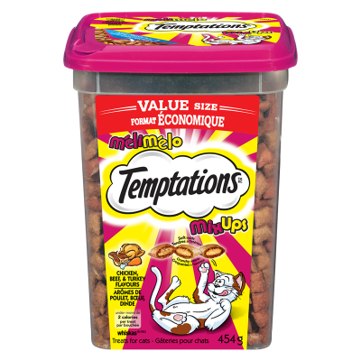 Temptations Mix Ups Chicken Beef & Turkey Flavour Treats For Cats 454g