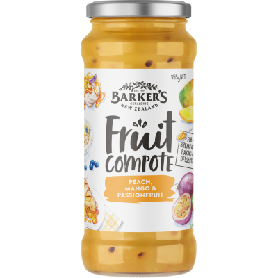 Barker's Peach Mango & Passionfruit Fruit Compote 355g