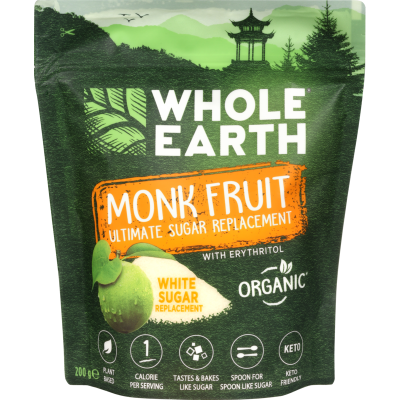 Whole Earth Monk Fruit Ultimate White Sugar Replacement 200g