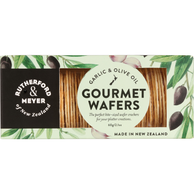 Rutherford & Meyer Garlic Olive Oil Gourmet Wafers 60g