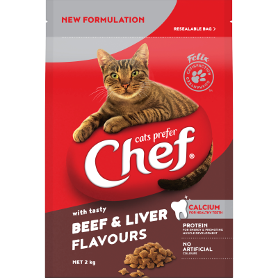 Chef Beef & Liver Flavours Cat Food 2kg