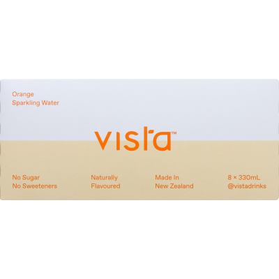 Vista Orange Naturally Flavoured Sparkling Water 8 x 330ml