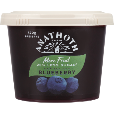 Anathoth Farm Less Sugar Blueberry Jam 320g