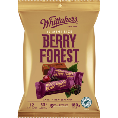 Whittaker's Berry Forest Creamy Milk Chocolate Bars 12 x 15g