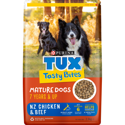 Purina TUX Tasty Bites Mature Dogs NZ Chicken & Beef Dog Food 2.5kg