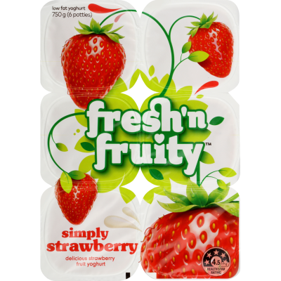 Fresh 'n Fruity Simply Strawberry Yoghurt 6 x 125g
