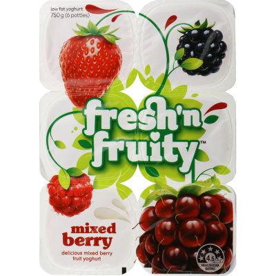 Fresh 'n Fruity Mixed Berry Yoghurt 6 x 125g
