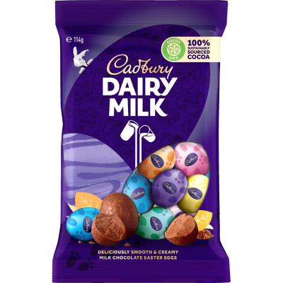 Cadbury Dairy Milk Milk Chocolate Easter Eggs 114g