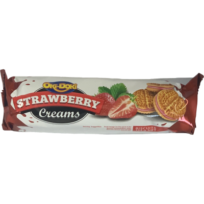 Oki Doki Strawberry Creams Biscuits 154g