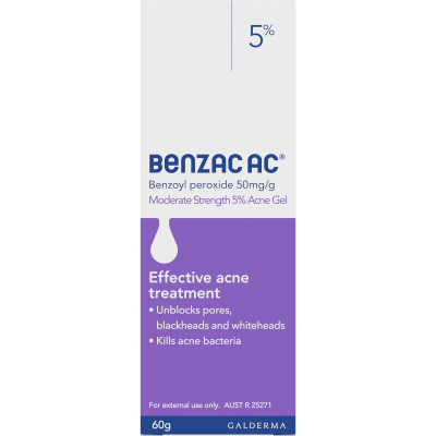 Benzac AC Moderate Strength 5% Acne Gel 60g