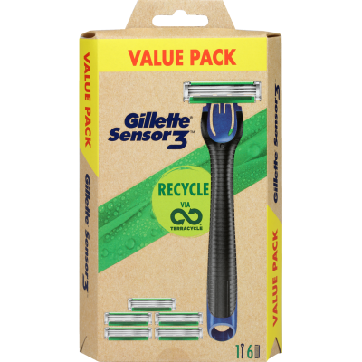 Gillette Sensor 3 Razor with Handle and Cartridges 7pk – GoPotatoes