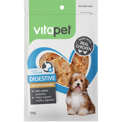 VitaPet Digestive Chicken & Veggies Dog Treats 100g