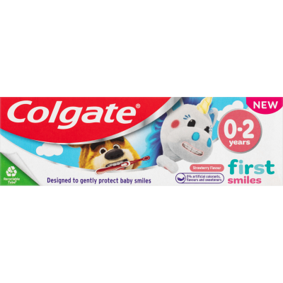 Colgate Kids First Smiles Strawberry Flavour Toothpaste 0-2 Years 50ml