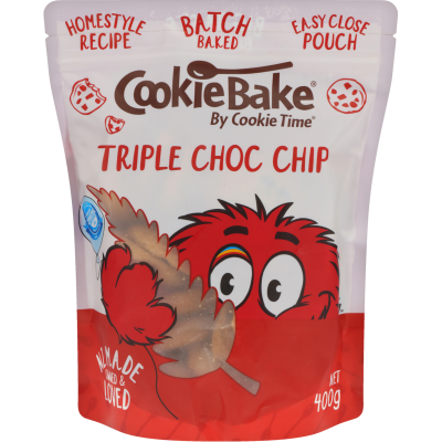 Cookie Time Cookie Bake Triple Choc Chip Cookies 400g