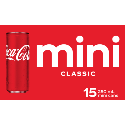 Coca-Cola Soft Drink Mini Cans 15 x 250ml