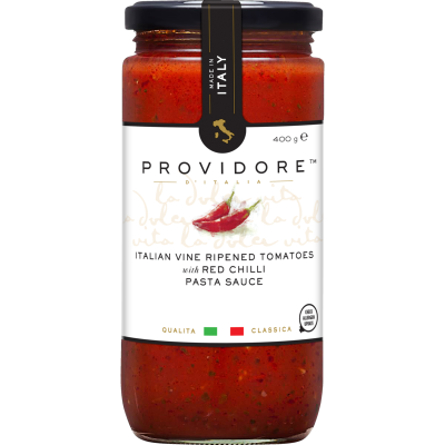 Providore Italian Vine Ripened Tomatoes With Red Chilli Pasta Sauce 400g